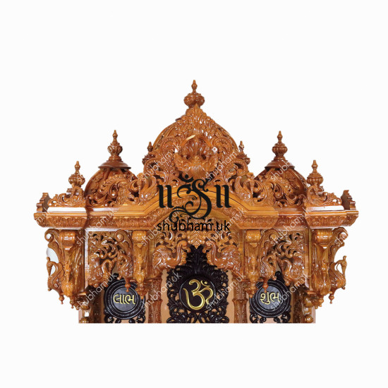 Exquisitely Crafted Big Wooden Mandir Temple Peacock Design for UK Exquisitely Crafted Big Wooden Mandir Temple Peacock Design for UK