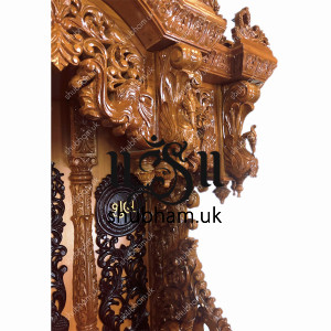 Exquisitely Crafted Big Wooden Mandir Temple Peacock Design for UK Exquisitely Crafted Big Wooden Mandir Temple Peacock Design for UK