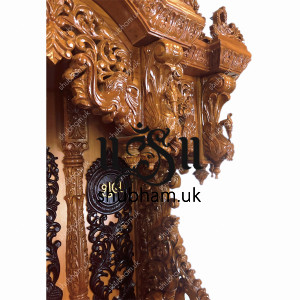 Exquisitely Crafted Big Wooden Mandir Temple Peacock Design for UK Exquisitely Crafted Big Wooden Mandir Temple Peacock Design for UK