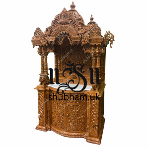 Engraved Beautifully Teak Wood Temple Engraved Beautifully Teak Wood Temple