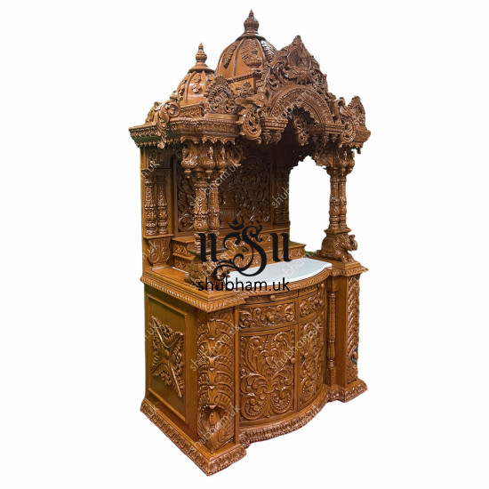 Engraved Beautifully Teak Wood Temple