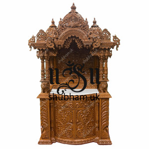 Engraved Beautifully Teak Wood Temple