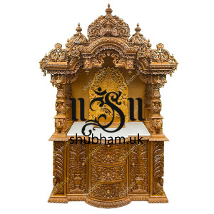 Buy Beautiful Big Engraved Wooden Temple Peacock Design