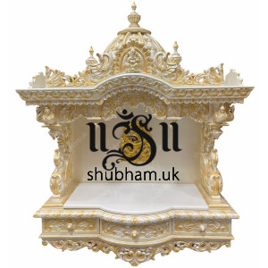 Small Wooden Teak Mandir for Pooja at Home