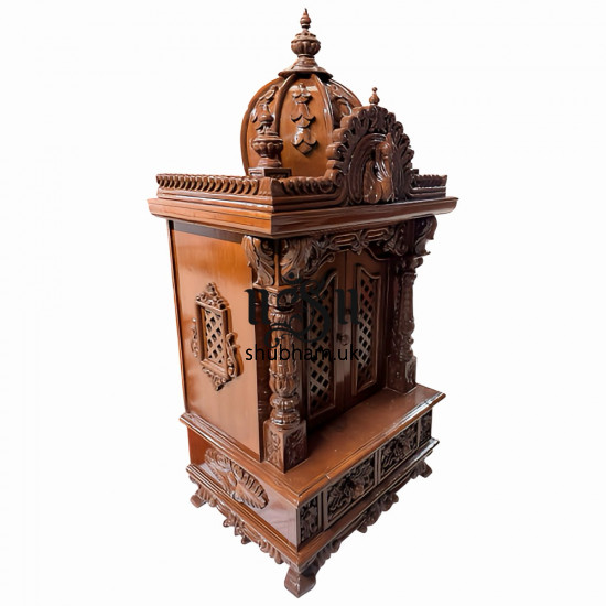 Teak Wood Carved Mandir UK