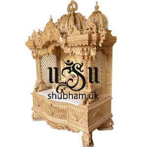 Beautiful Hindu Sevan Wood Temple Peacock Design UK