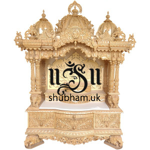 Beautiful Hindu Sevan Wood Temple Peacock Design UK