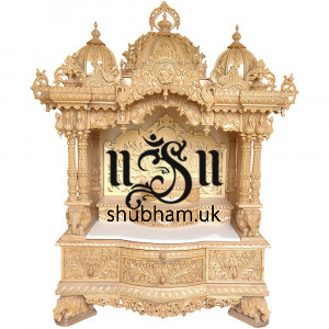 Beautiful Hindu Sevan Wood Temple Peacock Design UK