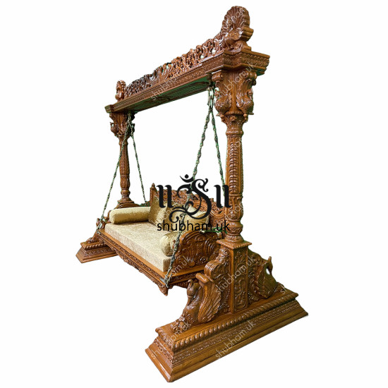 2 to 3 Seater Indian Indoor Wooden Swing Handcarved Indian Jhoola - Jhula UK 2 to 3 Seater Indian Indoor Wooden Swing Handcarved Indian Jhoola - Jhula UK