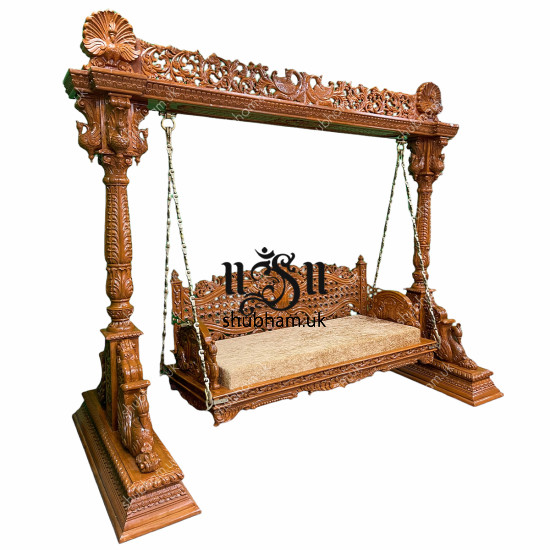 2 to 3 Seater Indian Indoor Wooden Swing Handcarved Indian Jhoola - Jhula UK 2 to 3 Seater Indian Indoor Wooden Swing Handcarved Indian Jhoola - Jhula UK