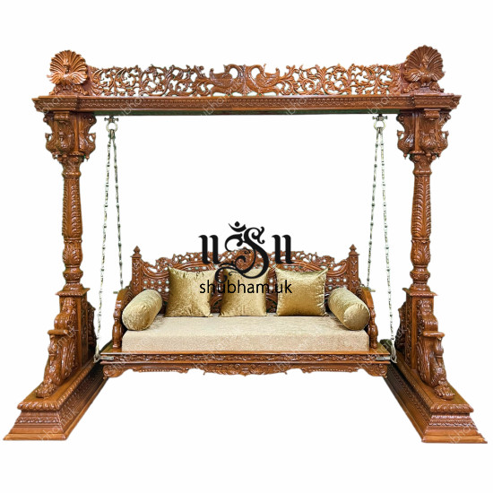 2 to 3 Seater Indian Indoor Wooden Swing Handcarved Indian Jhoola - Jhula UK 2 to 3 Seater Indian Indoor Wooden Swing Handcarved Indian Jhoola - Jhula UK