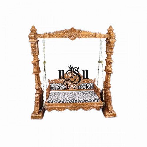 Royal 3 Seater Wooden Swing Jhula For Home Uk