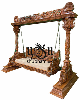 Carved Beautifully Indian Wooden Jhula Swing for UK