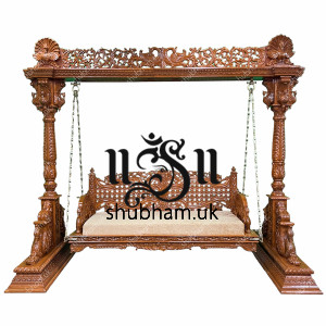 Carved Beautifully Indian Wooden Jhula Swing for UK