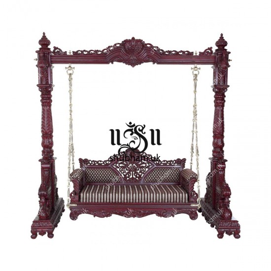 Royal 3 Seater Wooden Swing Jhula for Home UK