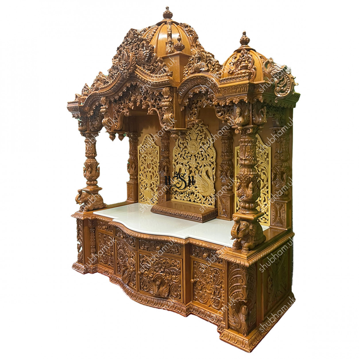 Magnificent Teakwood Pooja Mandir UK By Shubham Crafts