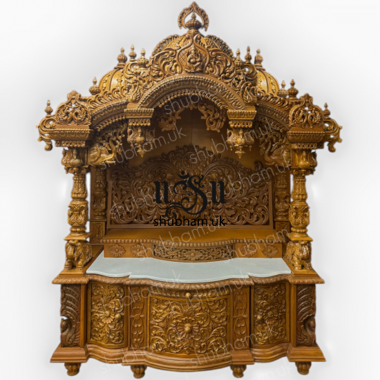 Sevan Wood High Drawer Peacock Side Panel Temple