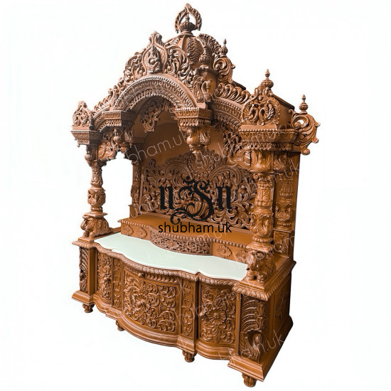 Sevan Wood High Drawer Peacock Side Panel Temple