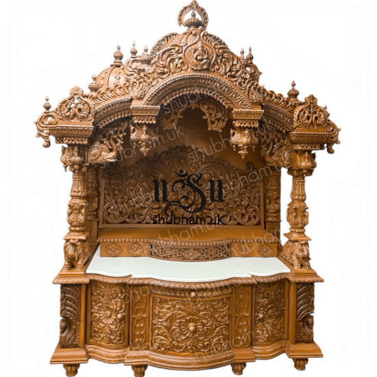Sevan Wood High Drawer Peacock Side Panel Temple
