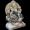 Magnificent Handcrafted White Marble Statue -  Blissful Seated Ganesh Idol for home
