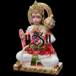 Beautifully Hand Carved Lord Hanuman Marble Statue Idol UK Beautifully Hand Carved Lord Hanuman Marble Statue Idol UK
