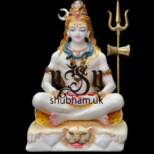 Buy Beautiful Handcarved Marble Idol Statue of Shiv Ji  for your home