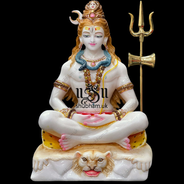 Buy Beautiful Handcarved Marble Idol Statue of Shiv Ji  for your home