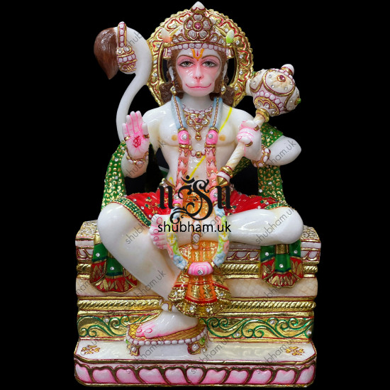 Exquisite Lord Bajrangi Hanuman Marble Statue Idol UK 15 inch
