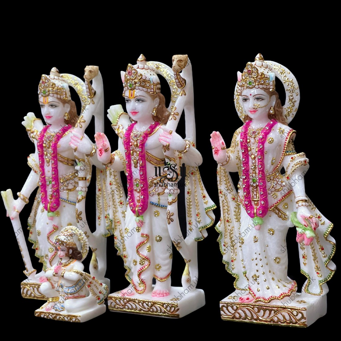 Buy Pure White Marble Elegant Ram Darbar Statue Set for home temple