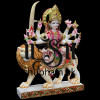Embellished look Handcarved Marble Durga Maa Statue Idol UK