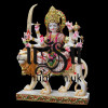 Embellished look Handcarved Marble Durga Maa Statue Idol UK