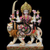 Embellished look Handcarved Marble Durga Maa Statue Idol UK