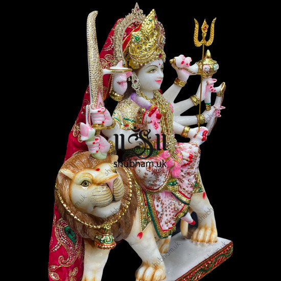 Magnificent Goddess Ambey Maa Durga Mata Marble Statues for your home temple in the UK