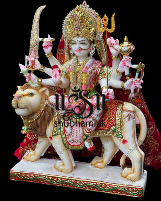 Magnificent Goddess Ambey Maa Durga Mata Marble Statues for your home temple in the UK