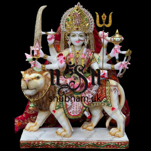 Magnificent Goddess Ambey Maa Durga Mata Marble Statues for your home temple in the UK