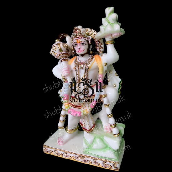 Reflecting Elegance Lord Hanuman Marble Murti Statue for Home