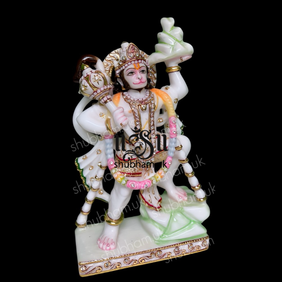 Reflecting Elegance Lord Hanuman Marble Murti Statue for Home