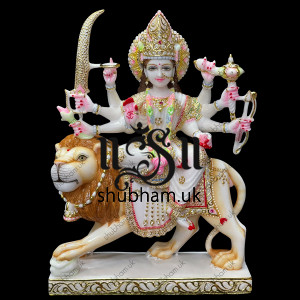 Buy Beautiful Indian Goddess Marble Durga Maa Statue  for your home temple in the UK