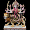 Engraved Beautifully Markrana White Marble Durga Mata Statue 18 inch Murti