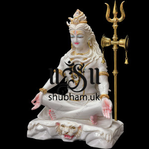 Magnificent 24 inch Pure White Marble Lord Shiva Statue Murti in the UK Magnificent 24 inch Pure White Marble Lord Shiva Statue Murti in the UK