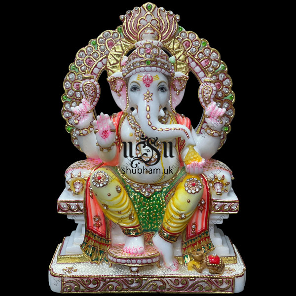 Charming Vinayak Murti Makrana Marble Ganesha Statue for Home Charming Vinayak Murti Makrana Marble Ganesha Statue for Home