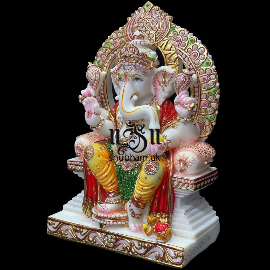 Buy Hindu God Lord Ganesh Elegant Marble Statue Murti 