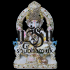 Extremely beautiful  Ganesha Marble Statue seated on Sinhasan for home in the UK