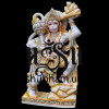 Engraved Beautifully Marble Statue of Hanuman in Antique colour theme