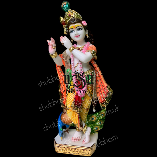  Beautiful Banke Bihari Marble Moorti Statue of Krishna in the UK