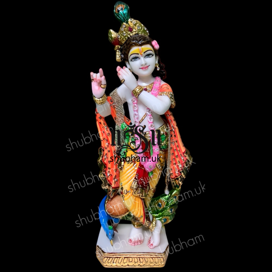  Beautiful Banke Bihari Marble Moorti Statue of Krishna in the UK