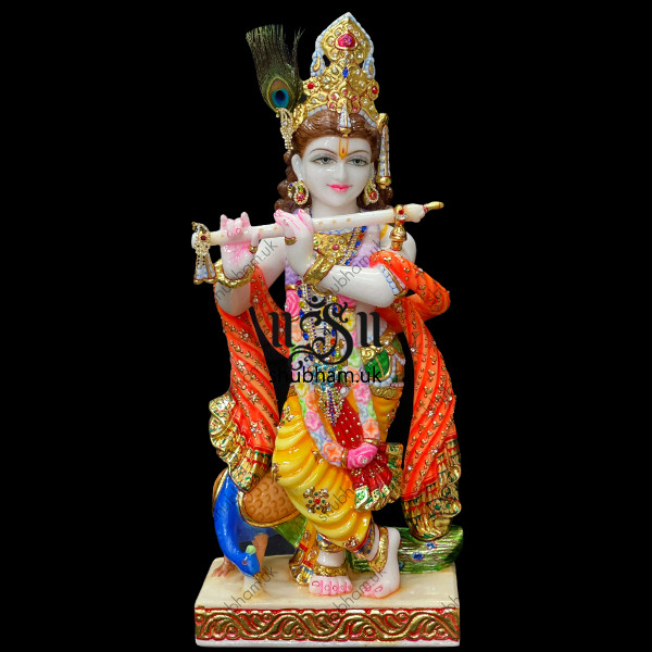  Beautiful Banke Bihari Marble Moorti Statue of Krishna in the UK