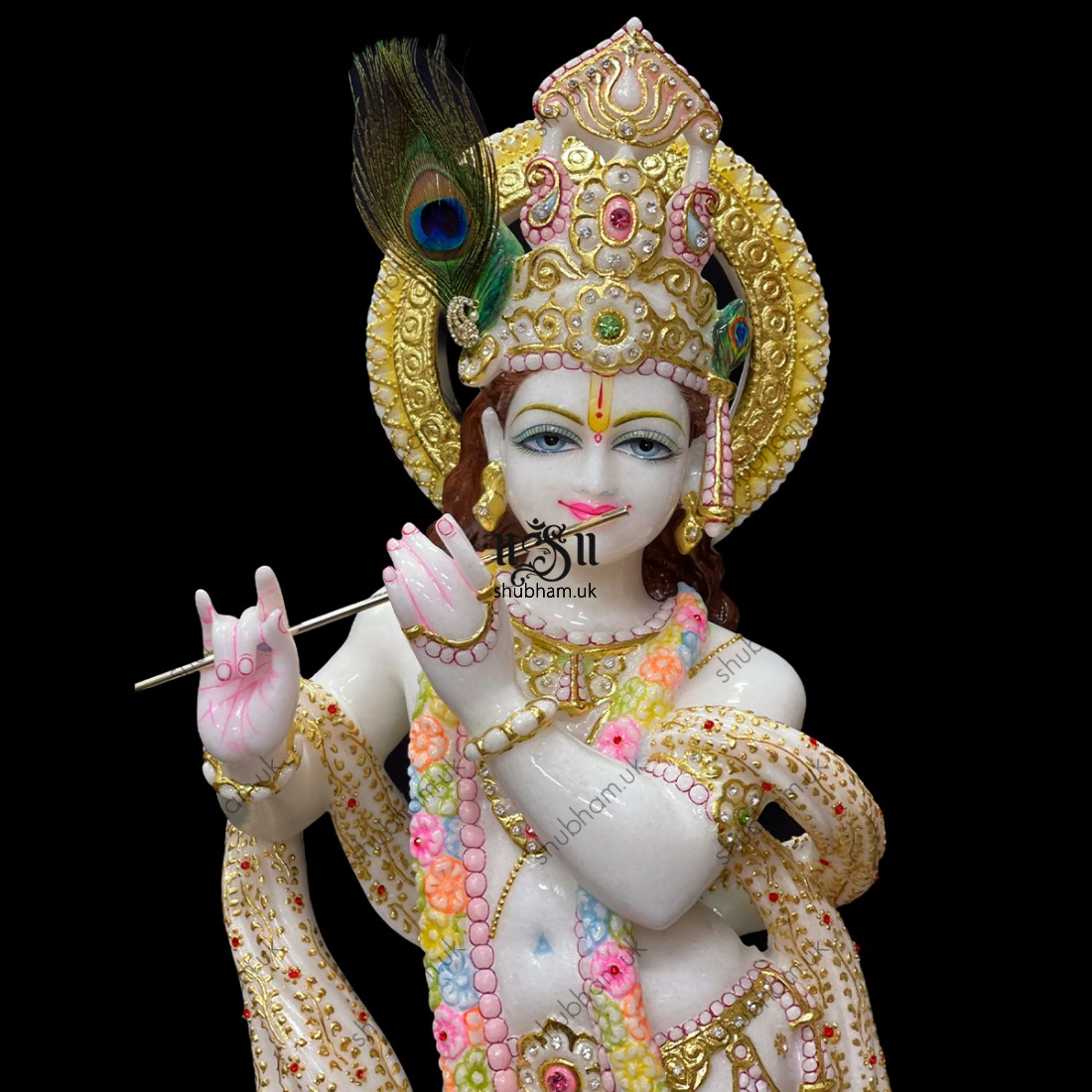 Magnificent Krishna Murti Idol in Vietnam Marble for home in the UK