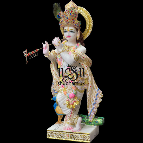 Magnificent Krishna Murti Idol in Vietnam Marble for home in the UK