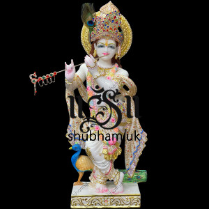 Magnificent Krishna Murti Idol in Vietnam Marble for home in the UK